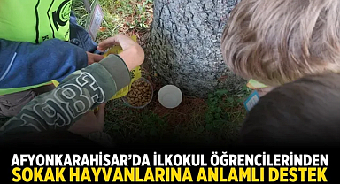 Afyonkarahisar’da İlkokul Öğrencilerinden Sokak Hayvanlarına Anlamlı Destek