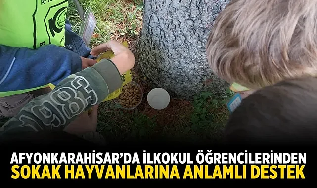 Afyonkarahisar’da İlkokul Öğrencilerinden Sokak Hayvanlarına Anlamlı Destek