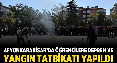 Afyonkarahisar'da Öğrencilere Deprem ve Yangın Tatbikatı Yapıldı