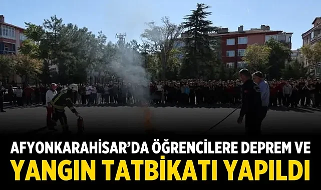 Afyonkarahisar'da Öğrencilere Deprem ve Yangın Tatbikatı Yapıldı