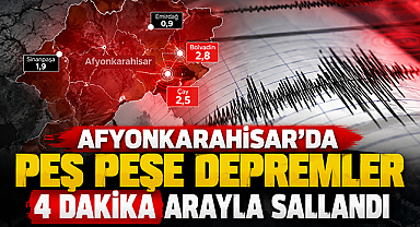 Afyonkarahisar'da peş peşe depremler: 4 dakika arayla sallandık