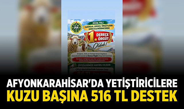 Afyonkarahisar'da Yetiştiricilere Kuzu Başına 516 TL Destek