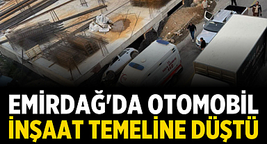 Afyonkarahisar Emirdağ'da Otomobil Temele Düştü