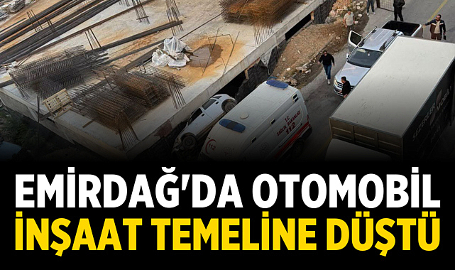 Afyonkarahisar Emirdağ'da Otomobil Temele Düştü