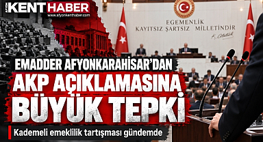 EMADDER Afyonkarahisar'dan AK Partili Vekile Sert Tepki