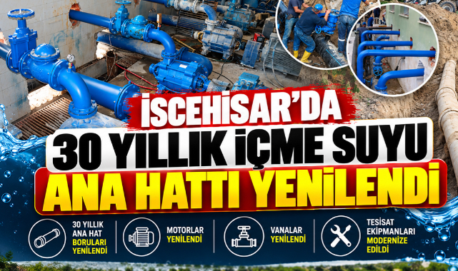 İscehisar'da 30 yıllık içme suyu ana hattı yenilendi