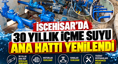 İscehisar'da 30 yıllık içme suyu ana hattı yenilendi