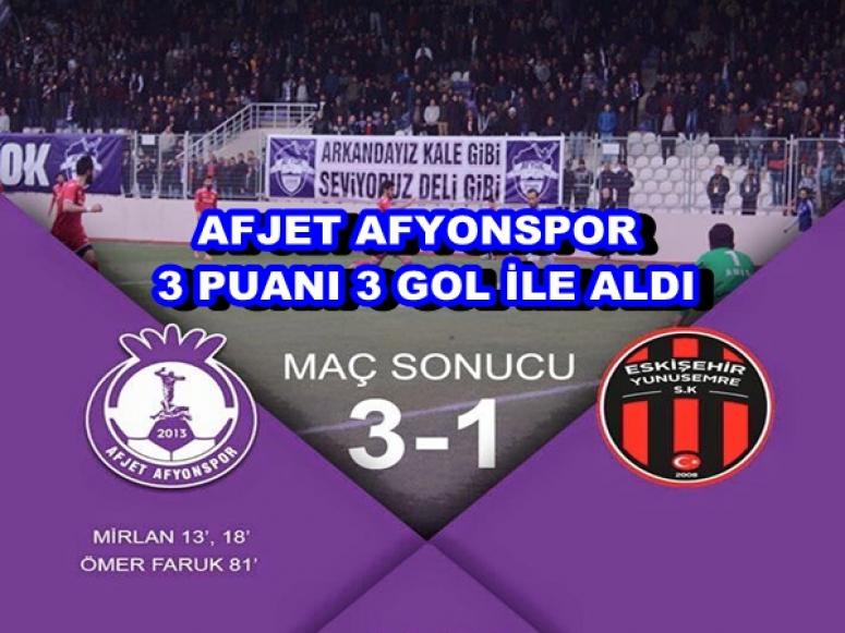AFJET AFYONSPOR : 3 - YUNUSEMRESPOR : 1