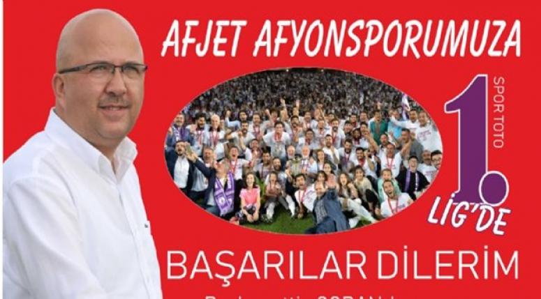 BURHANETTİN ÇOBAN AFJET AFYONSPOR'U TEBRİK ETTİ