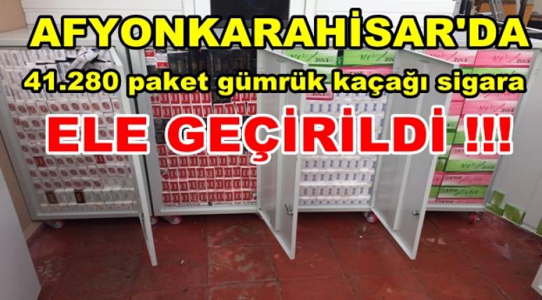 AFYON'DA KAÇAK SİGARA ELE GEÇİRİLDİ !!!