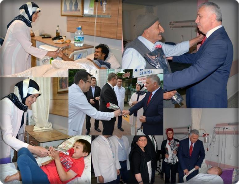 Vali Aziz Yıldırım ve Eşi Hastaları Yalnız Bırakmadı