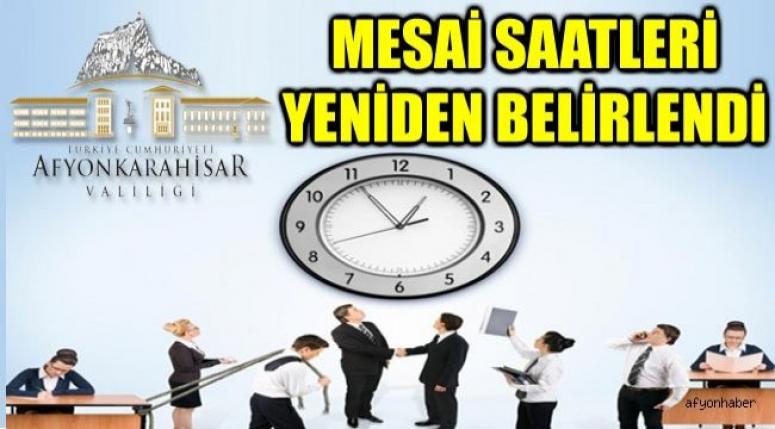 AFYON VALİLİĞİ MESAİ SAATLERİ AÇIKLANDI