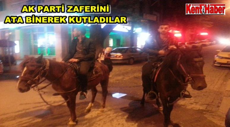 Afyon'da, Ak Parti Zaferini Ata binerek kutladılar !!!