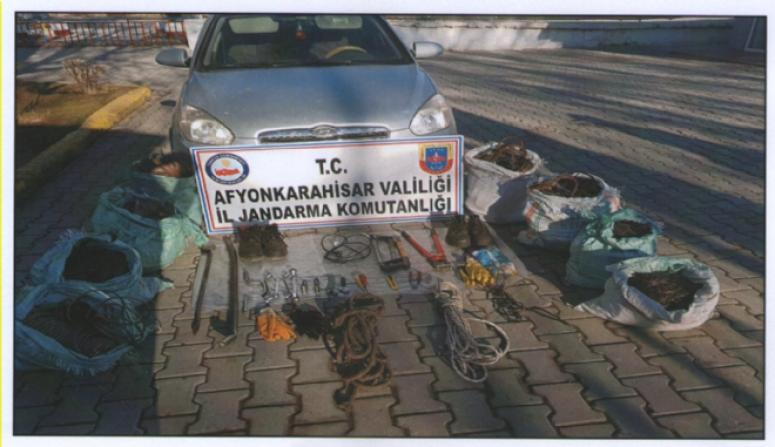 Afyon'da Bakır tel hırsızları yakalandı