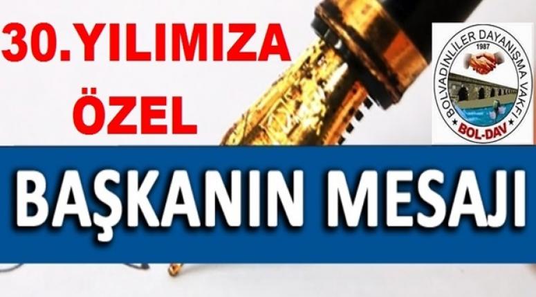 BOLDAV BAŞKANIN MESAJI