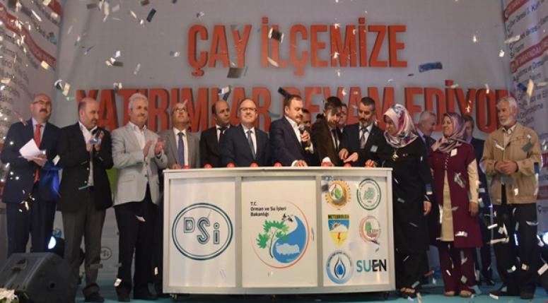 Bakan Veysel Eroğlu ve Vali Mustafa Tutulmaz Temel Attı