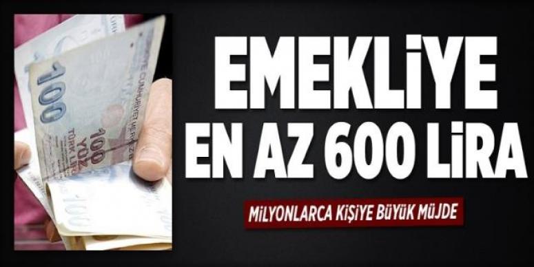 Emekliye en az 600 lira