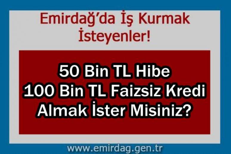 Emirdağ'da İş Kurmak İsteyenlere Müjde!
