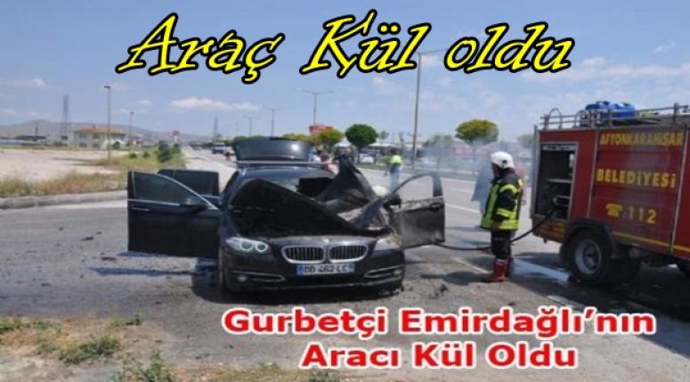Afyon'lu gurbetçinin aracı kül oldu !!!