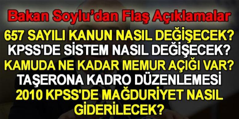 Süleyman Soyludan Taşerona Kadro ve 657 Değişikliği Açıklaması
