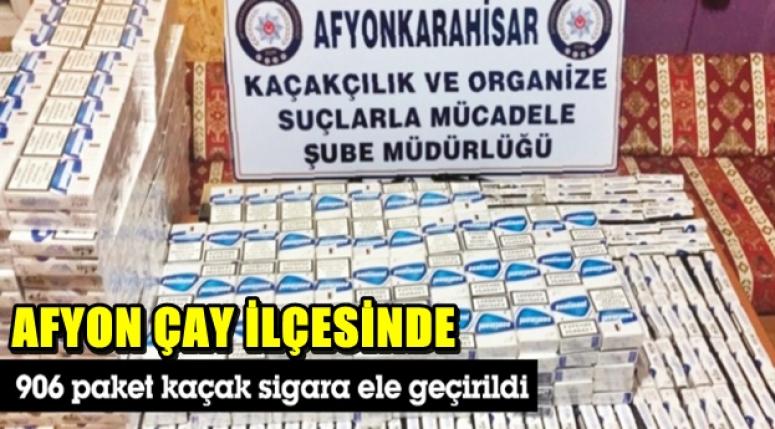 AFYONKARAHİSAR'IN ÇAY İLÇESİNDE KAÇAK SİGARA ELE GEÇİRİLDİ