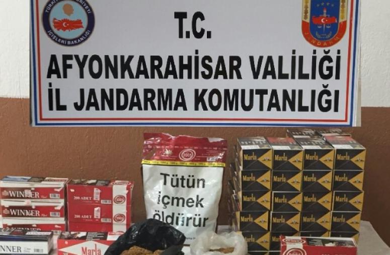 Afyon'da kaçak sigaralar yakalandı
